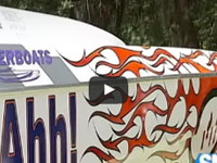 Closeup of Watt-Ahh Powerboat Team, SNN TV, 2016 Sarasota Power Boat Grand Prix